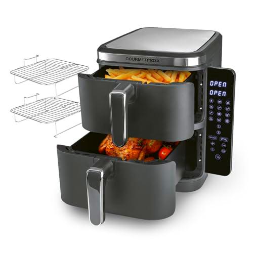 GOURMETmaxx FryUp Freidora de aire caliente vertical de doble cámara