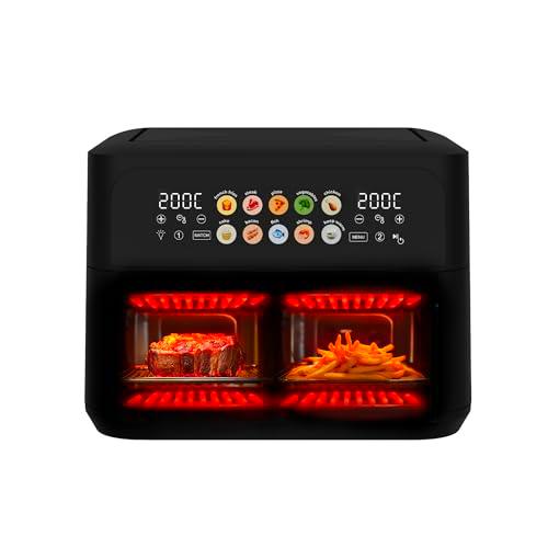 EVVO Tasty Fryer Advance DUO 10L Freidora de Aire sin Aceite con Divisor 2x5L