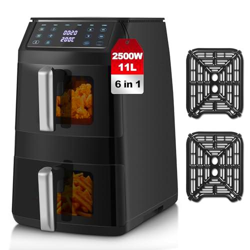 TopStrong Double Stack Freidora de aire, 11 L Air Fryer Doble Cesta Vertical
