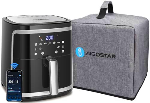 Aigostar Freidora de aire inteligente sin aceite, con Cubierta Antipolvo