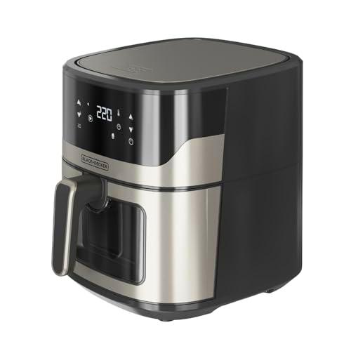 Black+Decker - Freidora de Aire BXAF8000E | 2000W | 8 L | Doble Resistencia | 8 Programas | Funciones Defrost y Dehydrate | Pantalla Táctil | Cesta con Ventana | Antiadhesiva | PFOA y BPA free