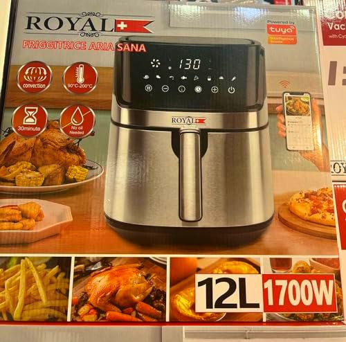 Smart Tuya - Freidora de aire de 12 l con sistema de aire de pantalla táctil de 1700 W