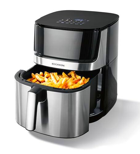 Rachs KOCHWERK Freidora de aire caliente 7.5L | Airfryer digital con pantalla táctil y función de temporizador | 10 programas | Freír alimentos sin aceite | Con revestimiento antiadherente | 2200W