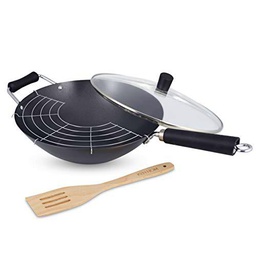 Ken Hom WKH431041 Wok, Color Negro, Acero al Carbono