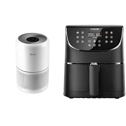 COSORI Freidora sin Aceite 5.5L CP158 Negro &amp; LEVOIT Purificador de Aire con Filtro HEPA H13 CADR 187m³/h Hasta 40m² Core 300 Blanco
