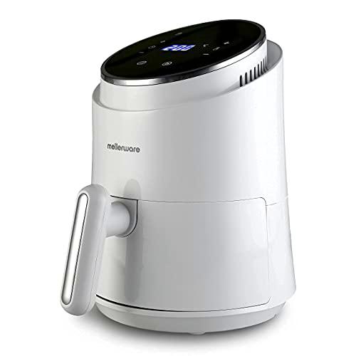 Mellerware - Freidora sin Aceite Crunchy! 1230W | 7 Programas Predefinidos | Temporizador Programable | Air Fryer 80-200 Grados | Diseño Compacto| 1,4L | Sin BPA/PFOA | Freidora de Aire | (White)